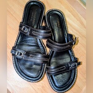 Donald J. Pliner Dark Leather Slide Sandals 6M